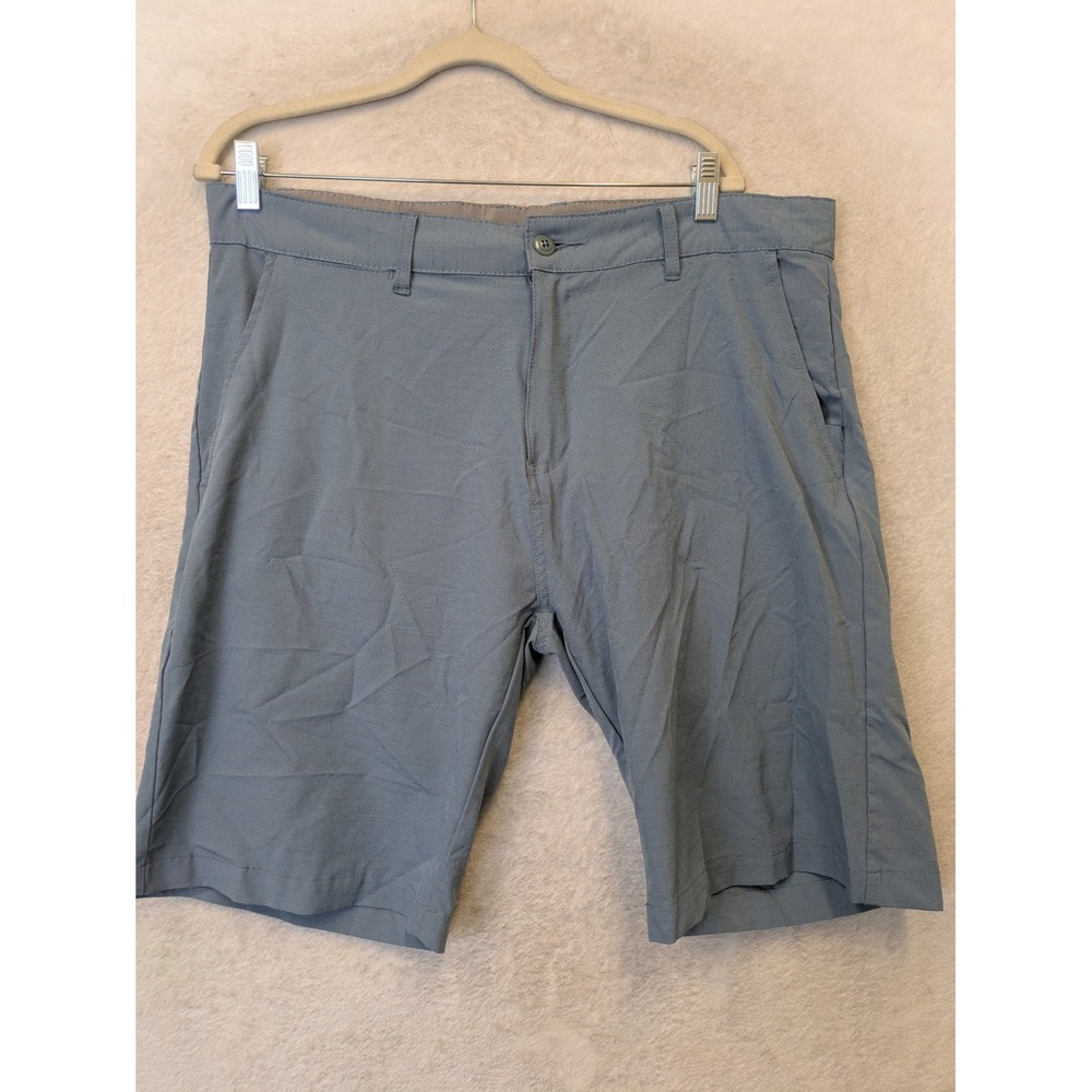 Burnside Hybrid Shorts Men's‎ 36 Blue Solid Back Zip Pocket Casual Activewear